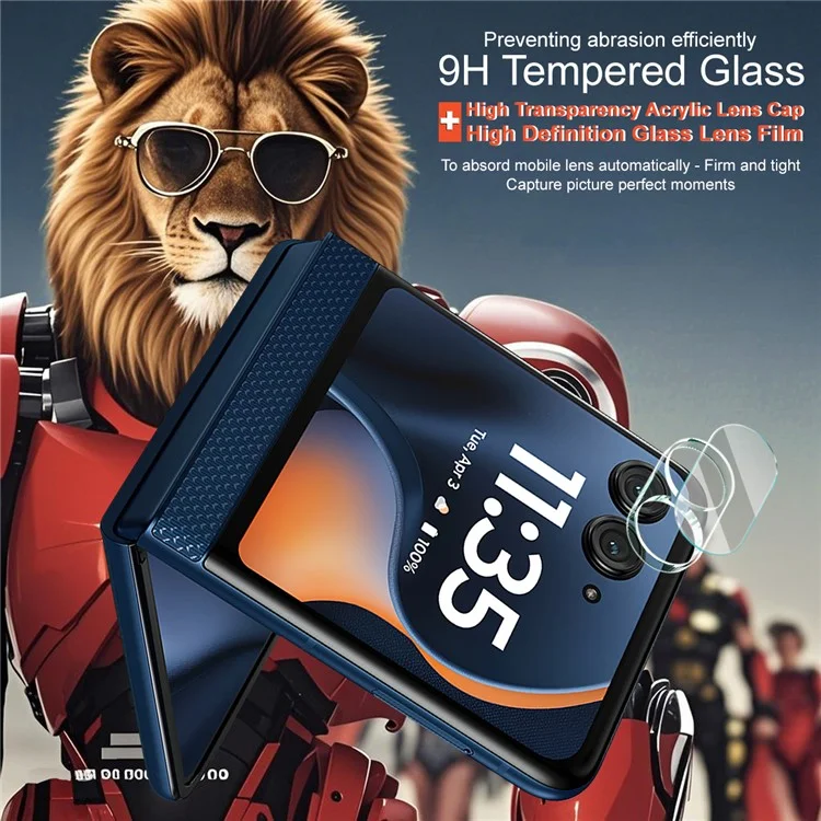 IMAK For Motorola Razr 60 Tempered Glass Camera Lens Protector + Acrylic Lens Cap-Cellmalls