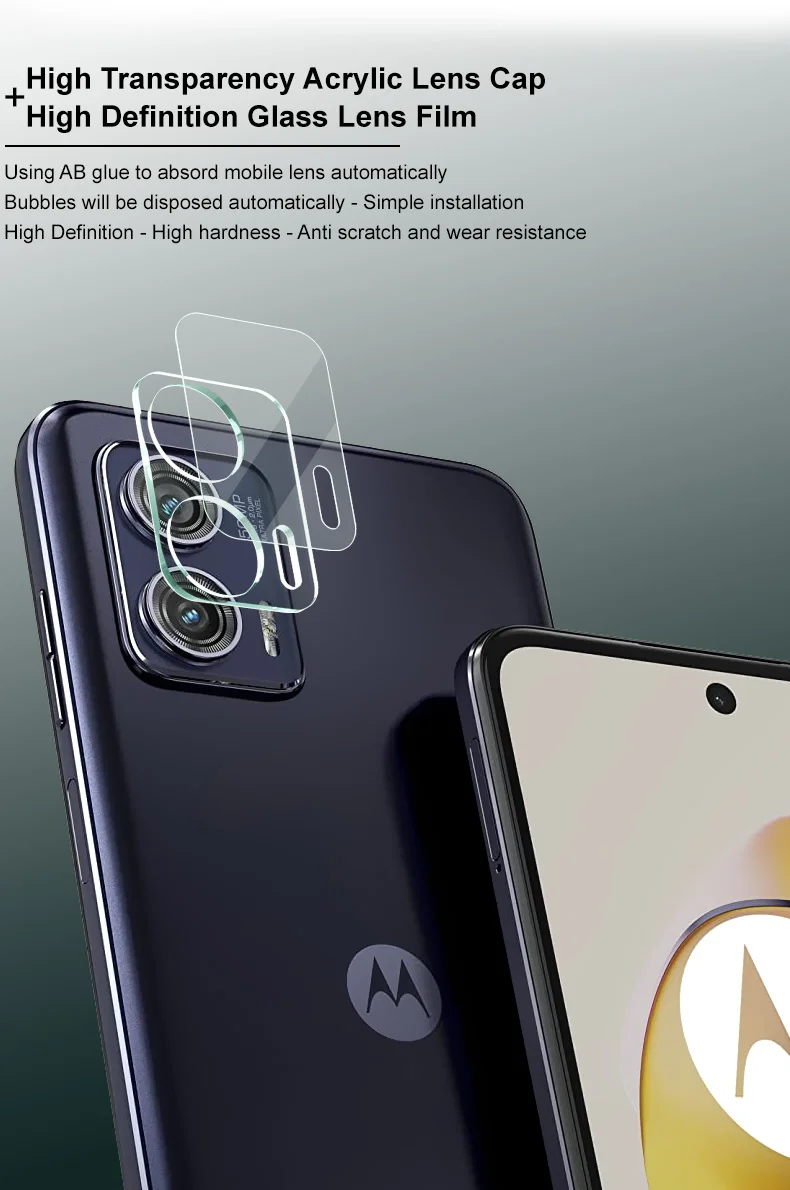 IMAK For Motorola Moto G73 5G Tempered Glass Camera Lens Protector Integrated Lens Film+Acrylic Lens Cap-Cellmalls