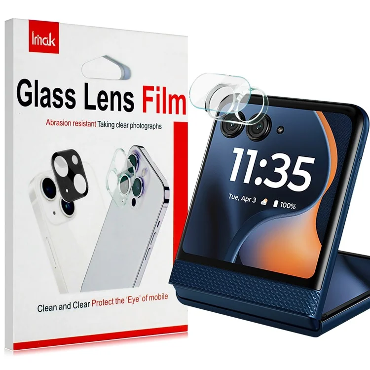 IMAK For Motorola Razr 60 Tempered Glass Camera Lens Protector + Acrylic Lens Cap-Cellmalls