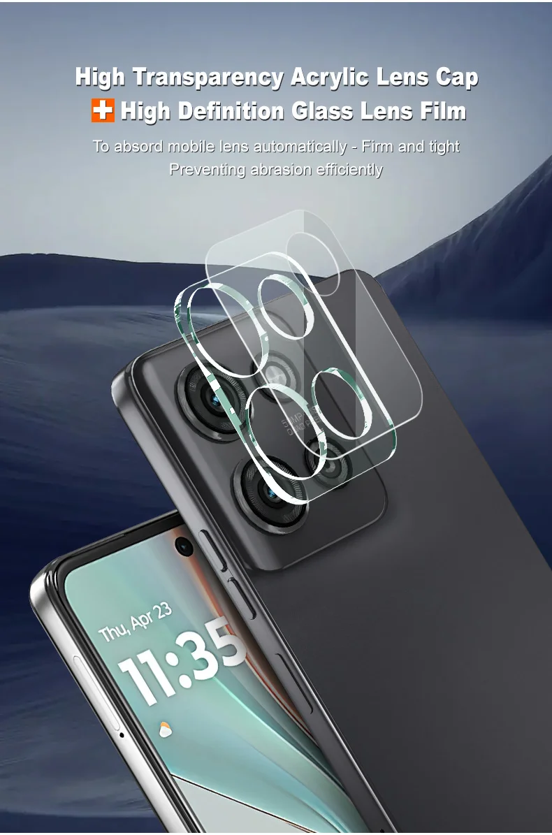 IMAK For Motorola Moto G75 5G Tempered Glass Camera Lens Protector + Acrylic Lens Cap-Cellmalls