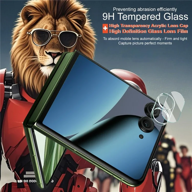 IMAK For Motorola Razr 50 Ultra 5G Tempered Glass Camera Lens Protector + Acrylic Lens Cap-Cellmalls