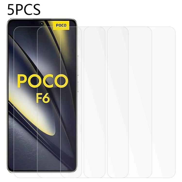 5PCS For Xiaomi Poco F6 5G / Redmi Turbo 3 5G Screen Protector Tempered Glass Film 2.5D 0.3mm Anti-Scratch-Cellmalls
