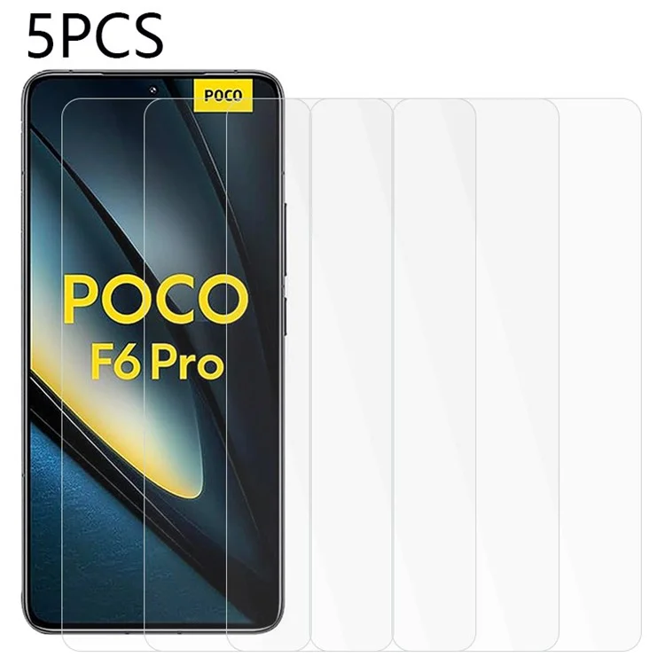 5PCS For For Xiaomi Poco F6 Pro 5G / Redmi K70 5G / K70 Pro 5G Screen Protector Tempered Glass Film No Bubble Case Friendly 2.5D-Cellmalls