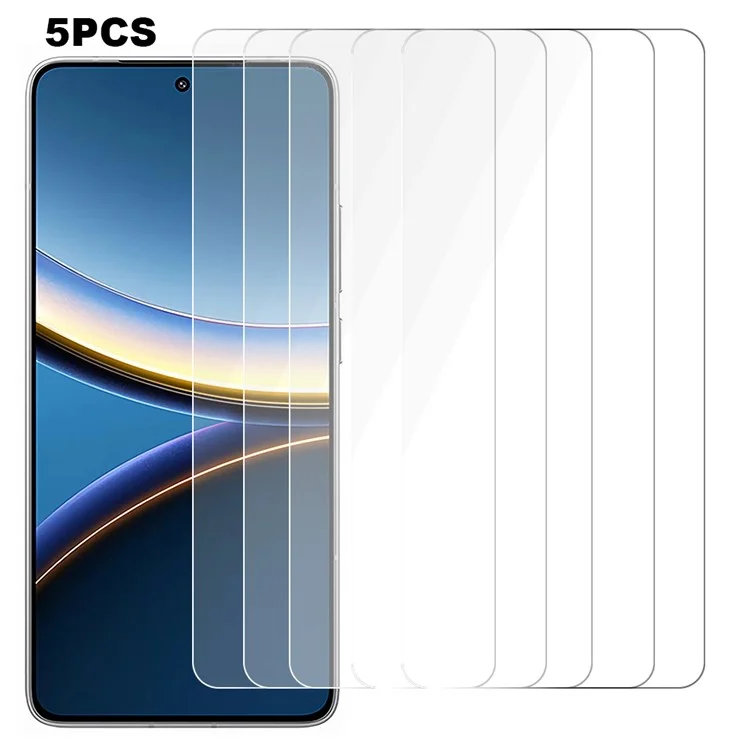 5Pcs For Xiaomi Poco F7 Pro 5G / F7 Ultra 5G / Redmi K80 Pro 5G / K80 5G Front Screen Protector 0.3mm 2.5D Tempered Glass Clear Film-Cellmalls