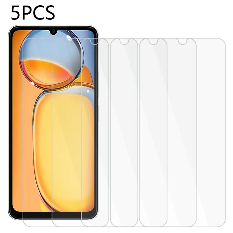 5PCS For Xiaomi Redmi 13C 4G / 13C 5G / Poco C65 4G / Poco M6 5G / 13R 5G 0.3mm 2.5D Screen Protector Tempered Glass Film-Cellmalls
