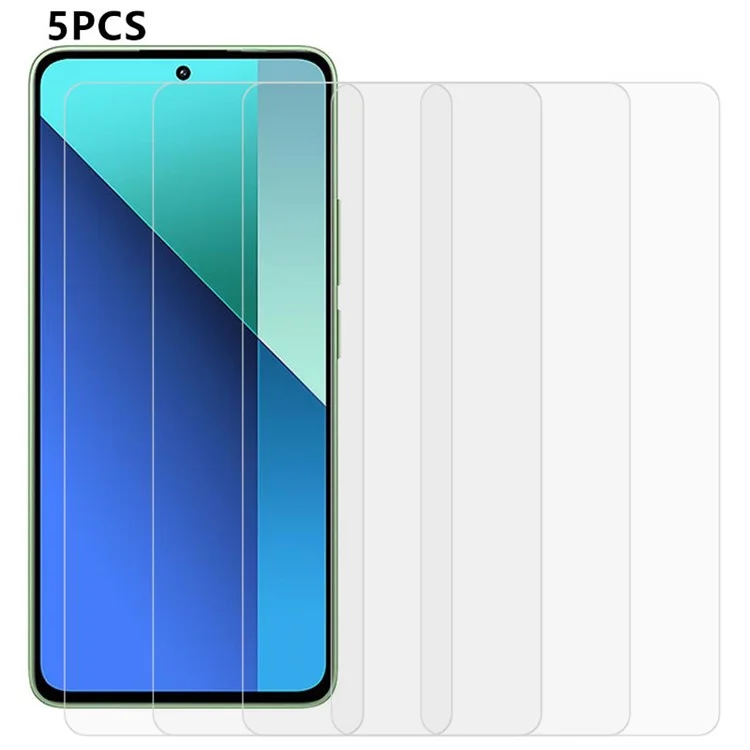 5PCS For For Xiaomi Redmi 13 5G / 13 4G Screen Protector Tempered Glass Film No Bubble Case Friendly 2.5D-Cellmalls