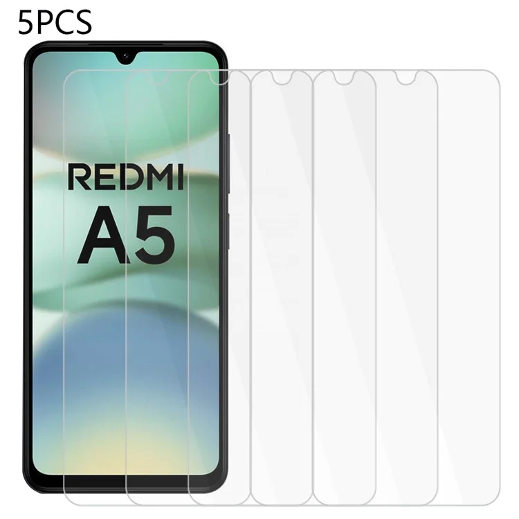 5Pcs For Xiaomi Redmi A5 4G (171.7mm) / Poco C71 4G Screen Protector 0.3mm 2.5D Tempered Glass Clear Film-Cellmalls