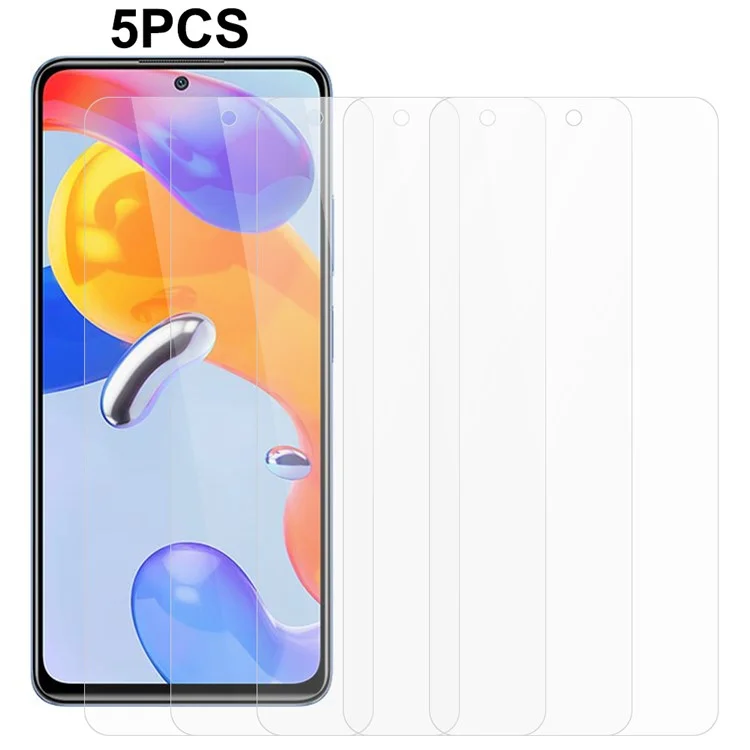5PCS For Xiaomi Redmi Note 11 Pro 5G (Qualcomm) / Note 11 Pro 4G (MediaTek) / Redmi Note 12 Pro 4G Screen Film 0.3mm Phone Tempered Glass Protector with 2.5D Arc Edge-Cellmalls