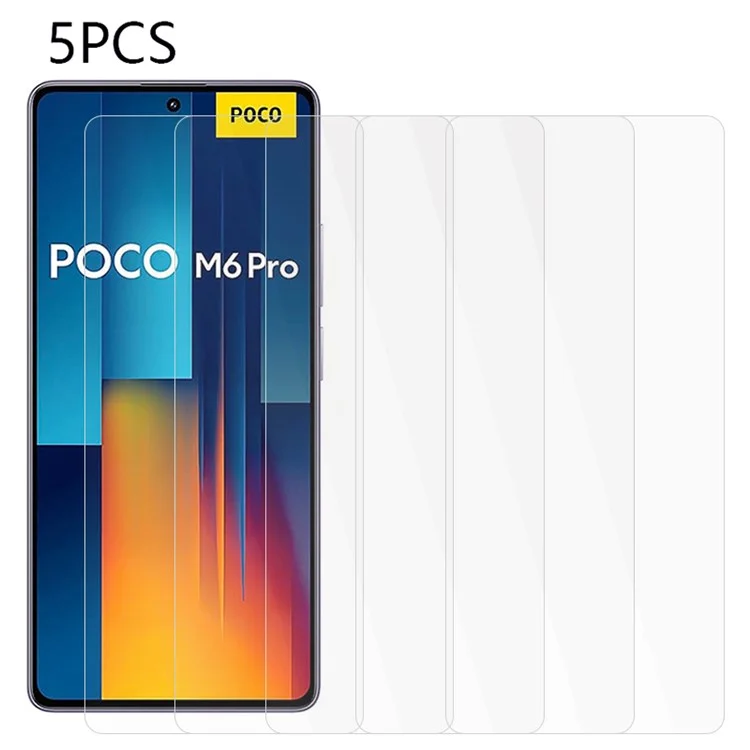 5PCS For Xiaomi Redmi Note 13 Pro 4G / Poco M6 Pro 4G 0.3mm Tempered Glass Film Screen Protector (2.5D Arc Edge)-Cellmalls