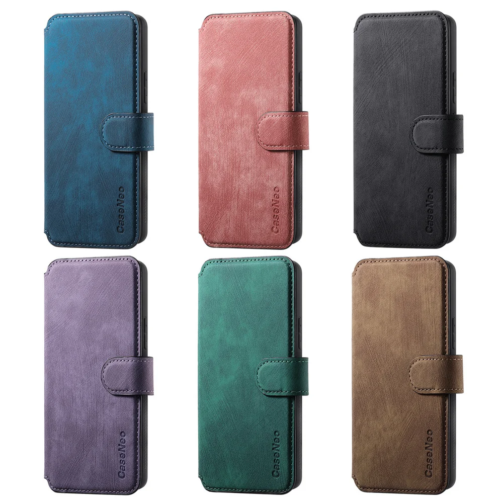 For Oppo Reno12 5G (Global) Magnetic Case CASENEO Detachable Leather Phone Wallet Cover - Purple-Cellmalls