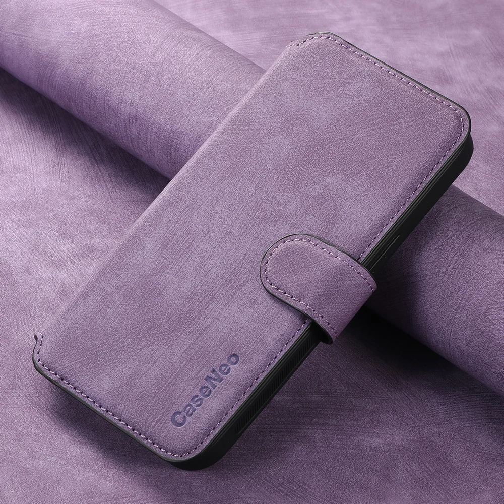For Oppo Reno13 F 5G Magnetic Case CASENEO Detachable Leather Phone Wallet Cover - Purple-Cellmalls