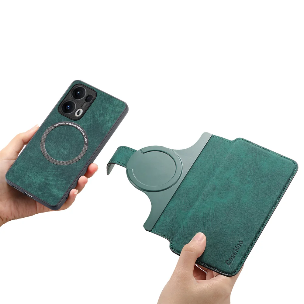 For Oppo Reno13 Pro 5G Magnetic Case CASENEO Detachable Leather Phone Wallet Cover - Purple-Cellmalls