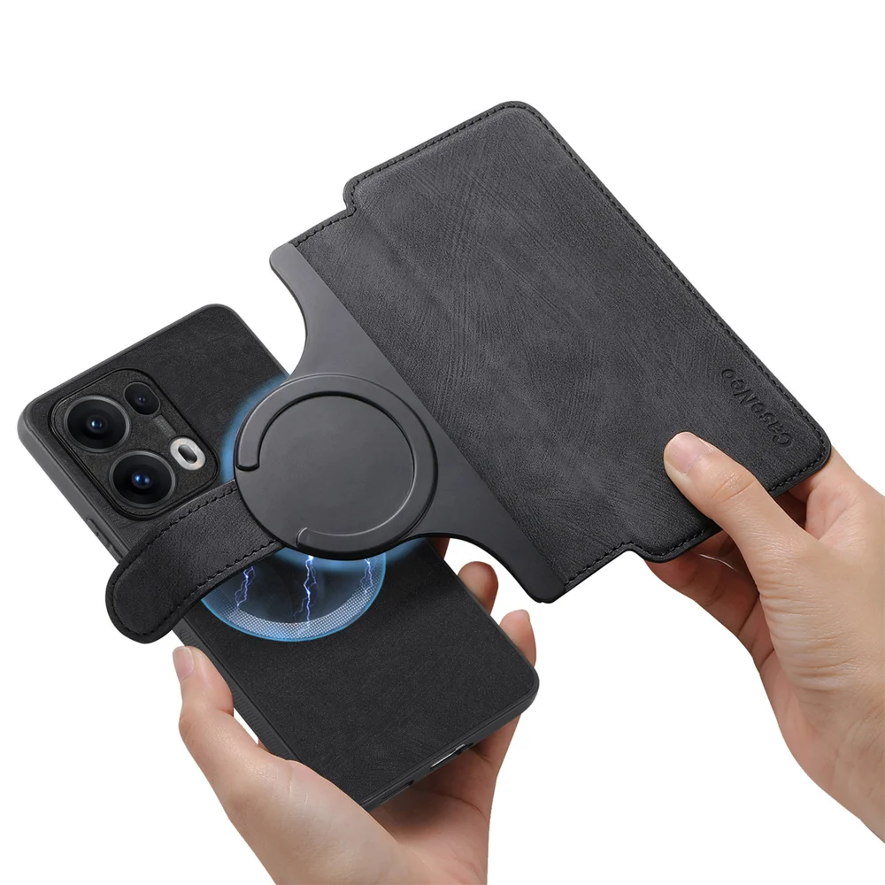 For Oppo Reno13 Pro 5G Magnetic Case CASENEO Detachable Leather Phone Wallet Cover - Purple-Cellmalls