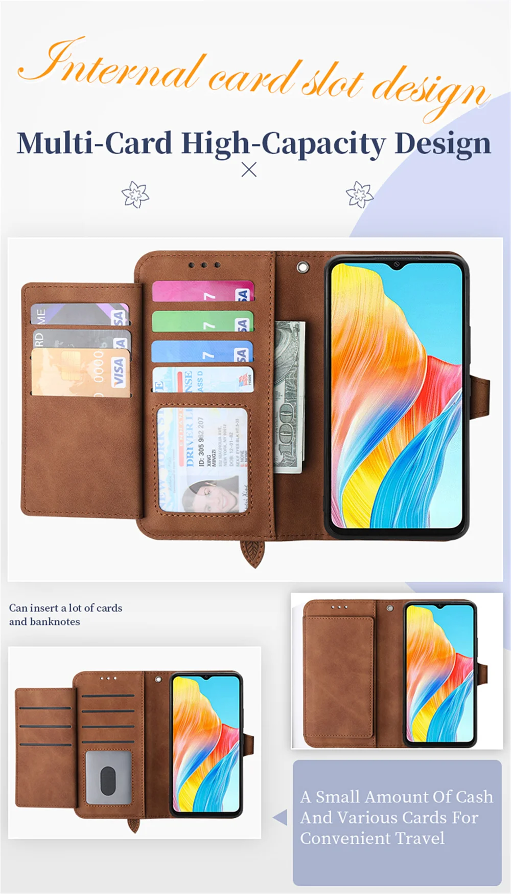 For Oppo A38 4G / A18 4G Zipper Wallet Case with Strap Flower Imprint PU Leather Phone Cover - Pink-Cellmalls