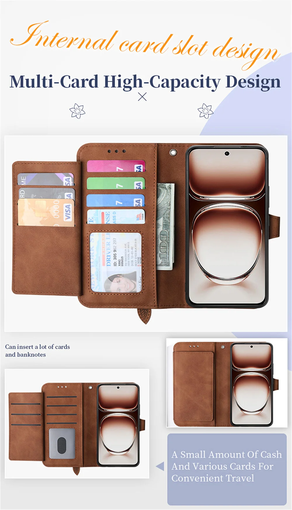 For Oppo A3x 5G Zipper Wallet Case with Strap Flower Imprint PU Leather Phone Cover - Pink-Cellmalls