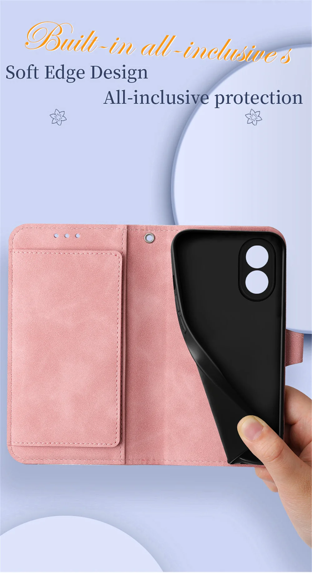 For Oppo A38 4G / A18 4G Zipper Wallet Case with Strap Flower Imprint PU Leather Phone Cover - Pink-Cellmalls