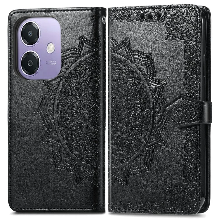 For Oppo A3x 5G Wallet Case Mandala Flower Leather Phone Cover Stand View - Rose Gold-Cellmalls