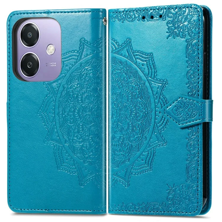 For Oppo A3x 5G Wallet Case Mandala Flower Leather Phone Cover Stand View - Rose Gold-Cellmalls