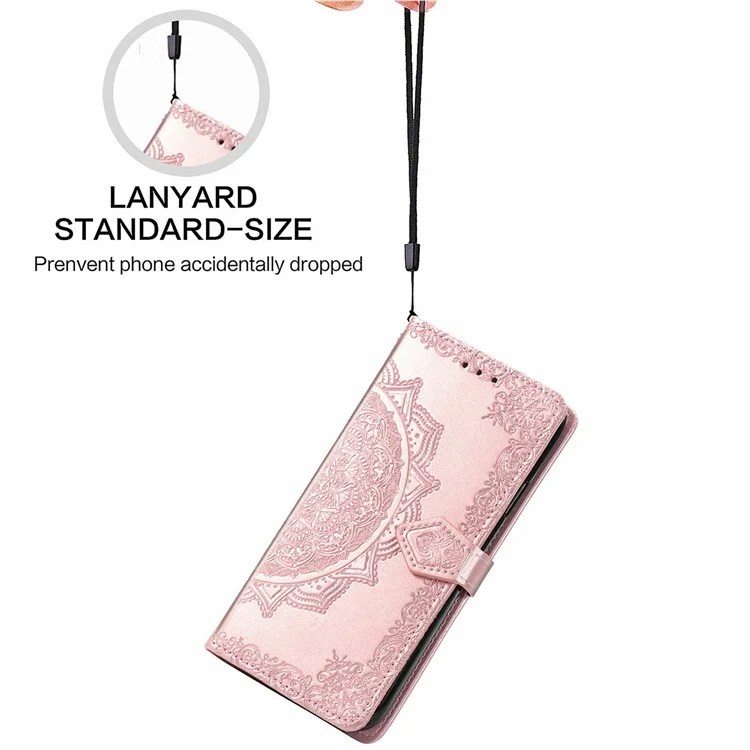 For Oppo F27 5G Wallet Case Mandala Flower Leather Phone Cover Stand View - Rose Gold-Cellmalls