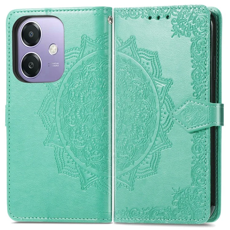For Oppo A3x 5G Wallet Case Mandala Flower Leather Phone Cover Stand View - Rose Gold-Cellmalls