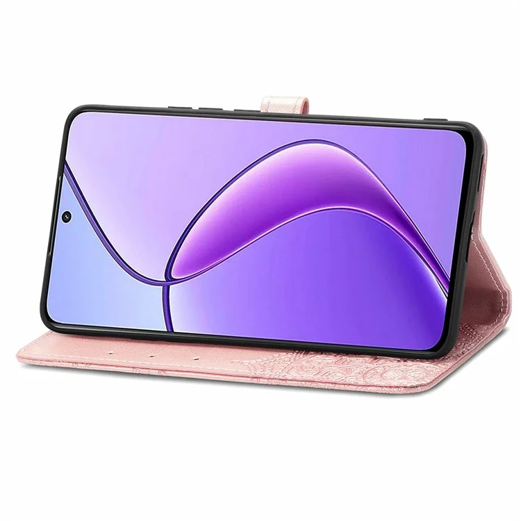 For Oppo F27 5G Wallet Case Mandala Flower Leather Phone Cover Stand View - Rose Gold-Cellmalls