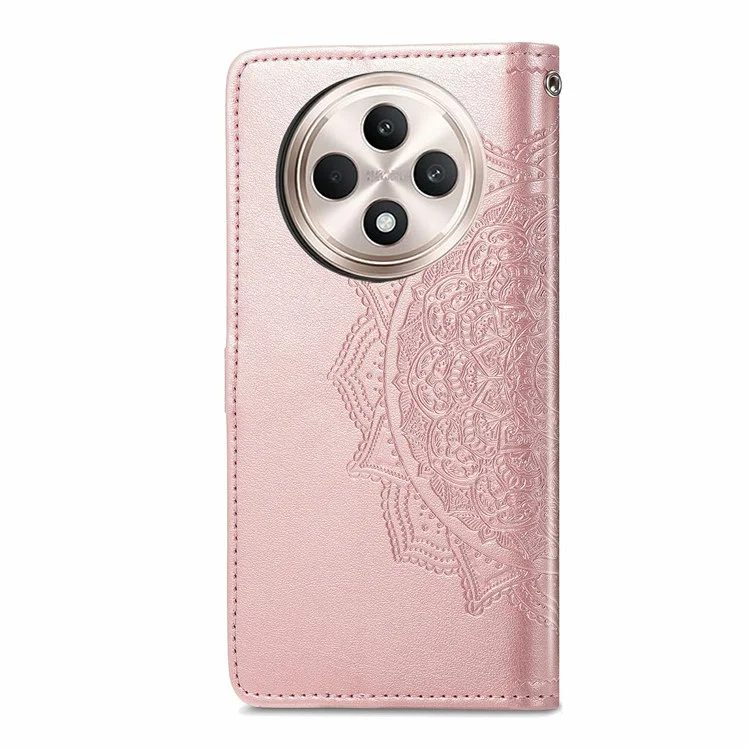 For Oppo F27 5G Wallet Case Mandala Flower Leather Phone Cover Stand View - Rose Gold-Cellmalls