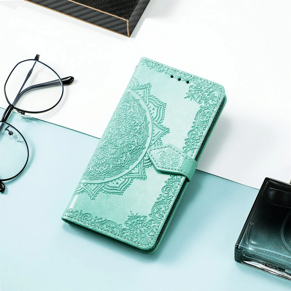 For Oppo Reno13 5G (Global) Wallet Case Mandala Flower Leather Phone Cover Stand - Grey-Cellmalls