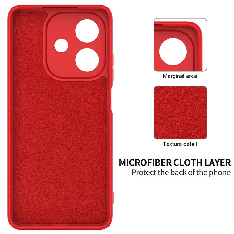 For Oppo A3x 5G / A40 4G Case Liquid Silicone Anti-Scratch Phone Cover with Hand Strap - Red-Cellmalls
