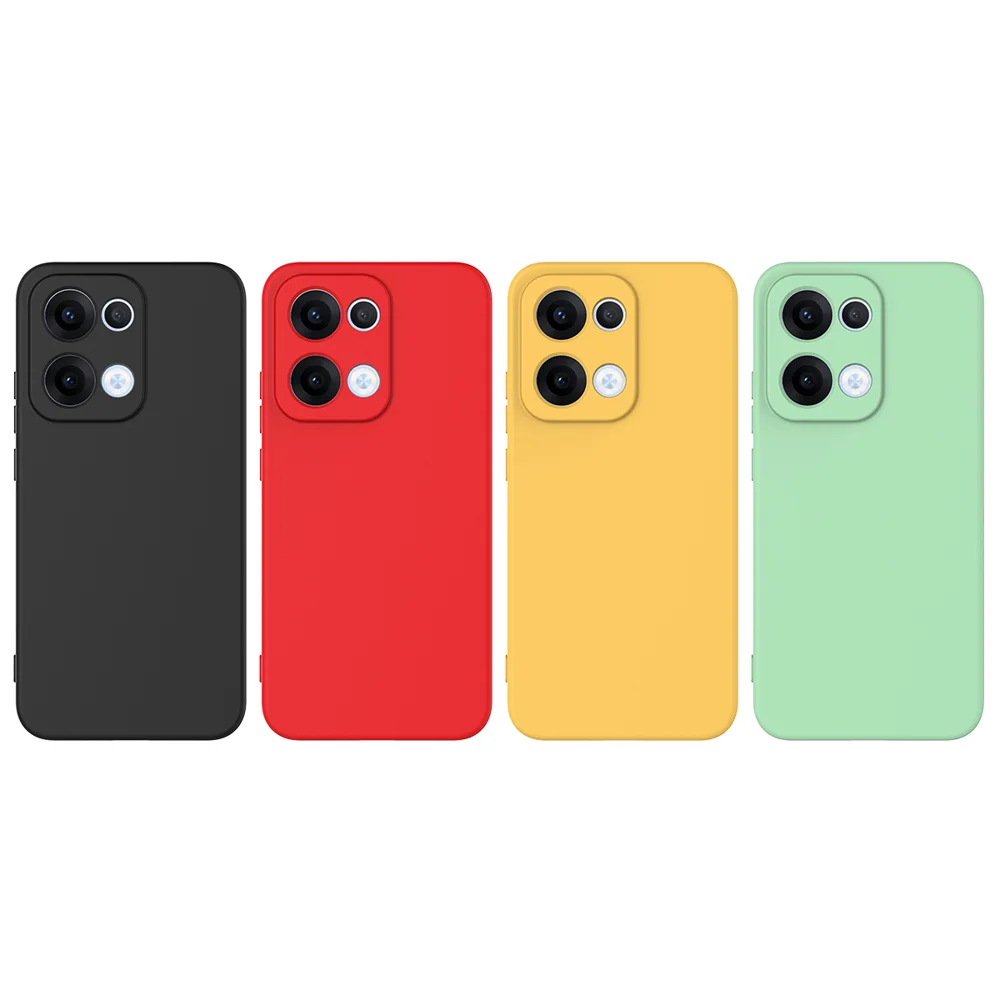 For Oppo Reno13 5G (Global) Liquid Silicone Case Phone Back Cover with Hand Strap - Black-Cellmalls