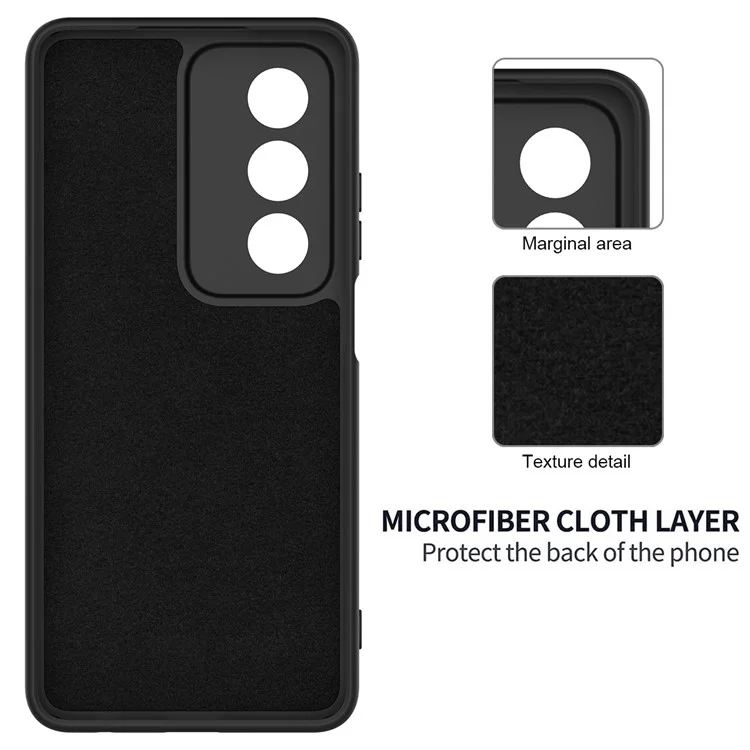 For Oppo A80 5G Case Liquid Silicone Anti-Scratch Phone Cover with Hand Strap - Black-Cellmalls