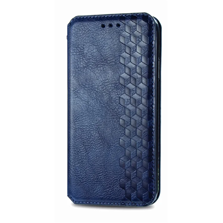 For Oppo A38 4G / A18 4G PU Leather Case Rhombus Imprint Wallet Stand Phone Cover - Blue-Cellmalls