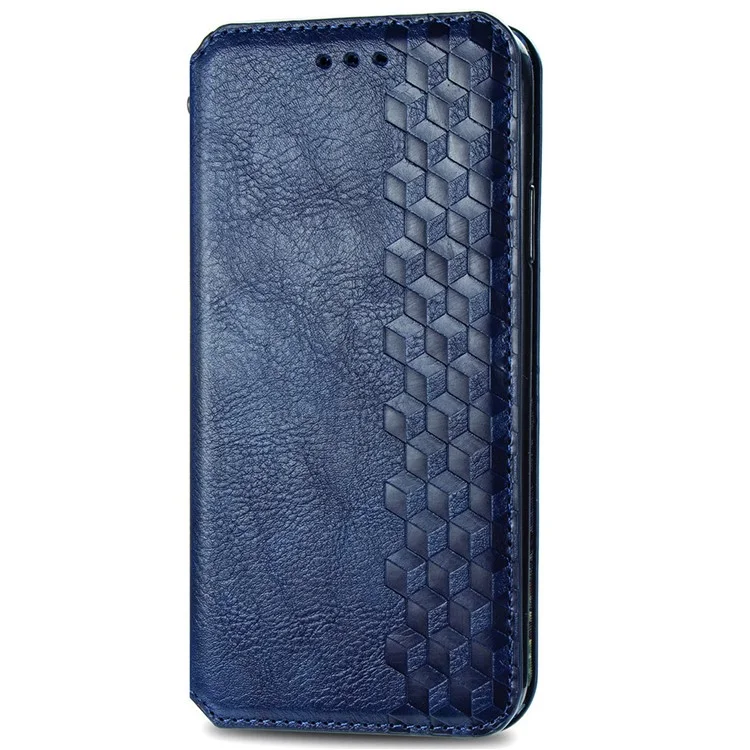 For Oppo A60 4G PU Leather Case Rhombus Imprint Wallet Stand Phone Cover - Blue-Cellmalls