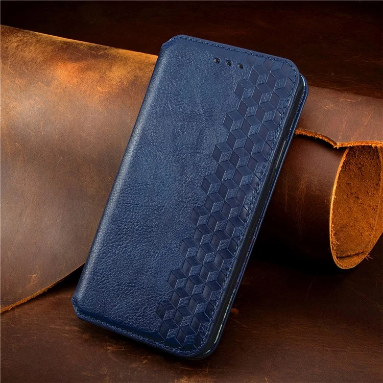 For Oppo A60 4G PU Leather Case Rhombus Imprint Wallet Stand Phone Cover - Blue-Cellmalls