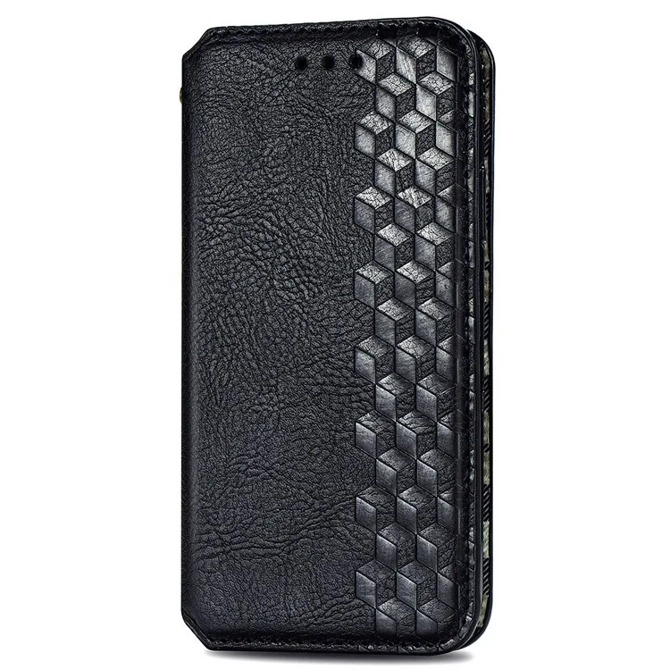 For Oppo Reno12 F 5G PU Leather Case Rhombus Imprint Wallet Stand Phone Cover - Black-Cellmalls