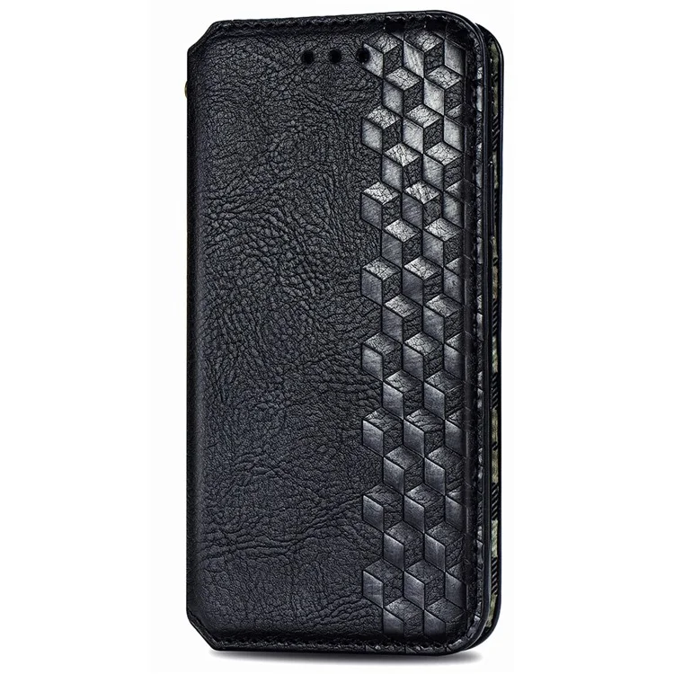 For Oppo A78 4G PU Leather Case Rhombus Imprint Wallet Stand Phone Cover - Black-Cellmalls