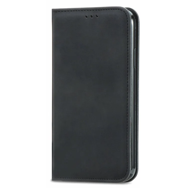 For Oppo Reno12 F 5G Leather Case with Card Holder Magnetic Absorption Phone Cover - Black-Cellmalls
