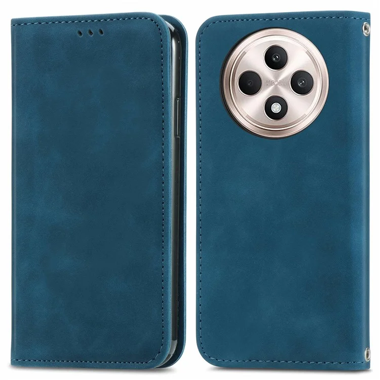 For Oppo Reno12 F 5G Leather Case with Card Holder Magnetic Absorption Phone Cover - Black-Cellmalls