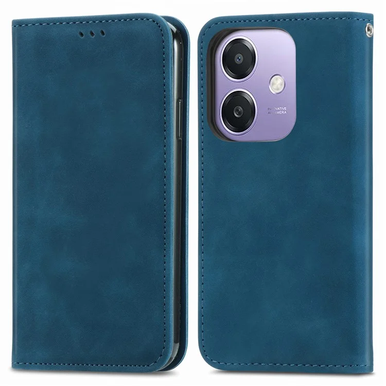 Case For Oppo A3x 4G / A40 4G / A60 5G Skin Touch Feeling Leather Card Holder Phone Cover Magnetic Absorption - Green-Cellmalls