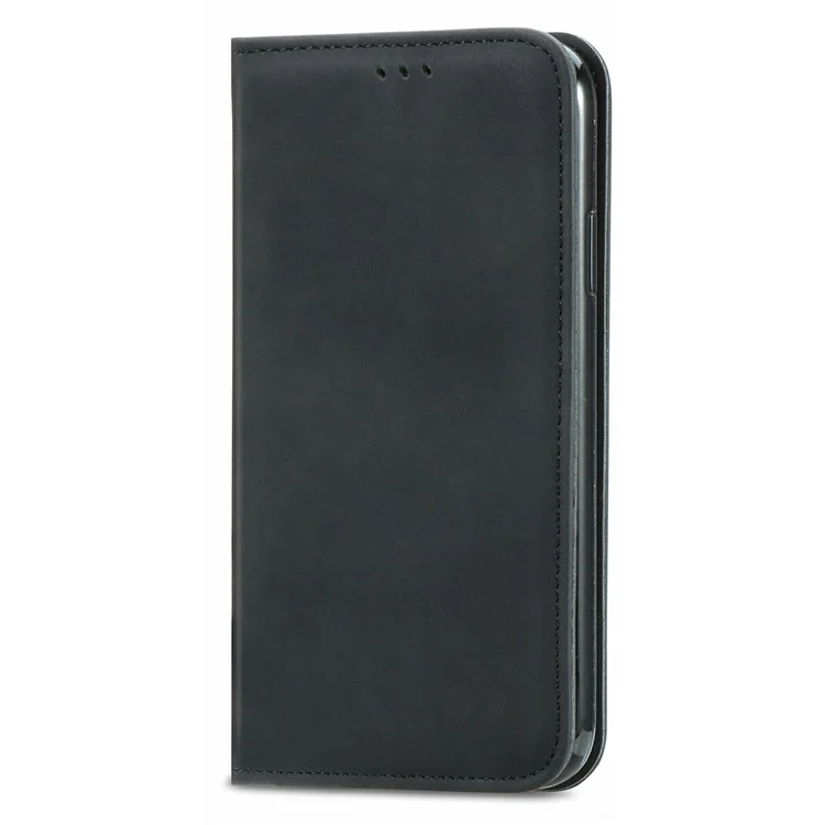 For Oppo F27 5G Case Skin Touch Feeling Card Slot Leather Phone Cover Stand Magnetic Absorption - Black-Cellmalls