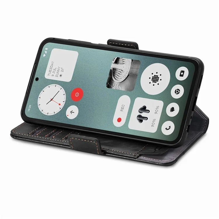 For Oppo A3x 4G / A40 4G / A60 5G Phone Cases CASENEO PU Leather Cover Stand with RFID Blocking Wallet - Black-Cellmalls