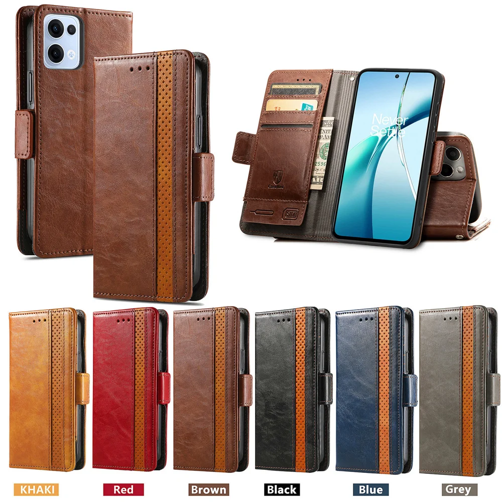 For Oppo Reno13 5G (Global) Phone Cases CASENEO PU Leather Cover Stand with RFID Blocking Wallet - Dark Blue-Cellmalls