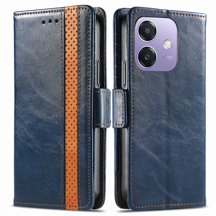 For Oppo A3x 4G / A40 4G / A60 5G Phone Cases CASENEO PU Leather Cover Stand with RFID Blocking Wallet - Black-Cellmalls