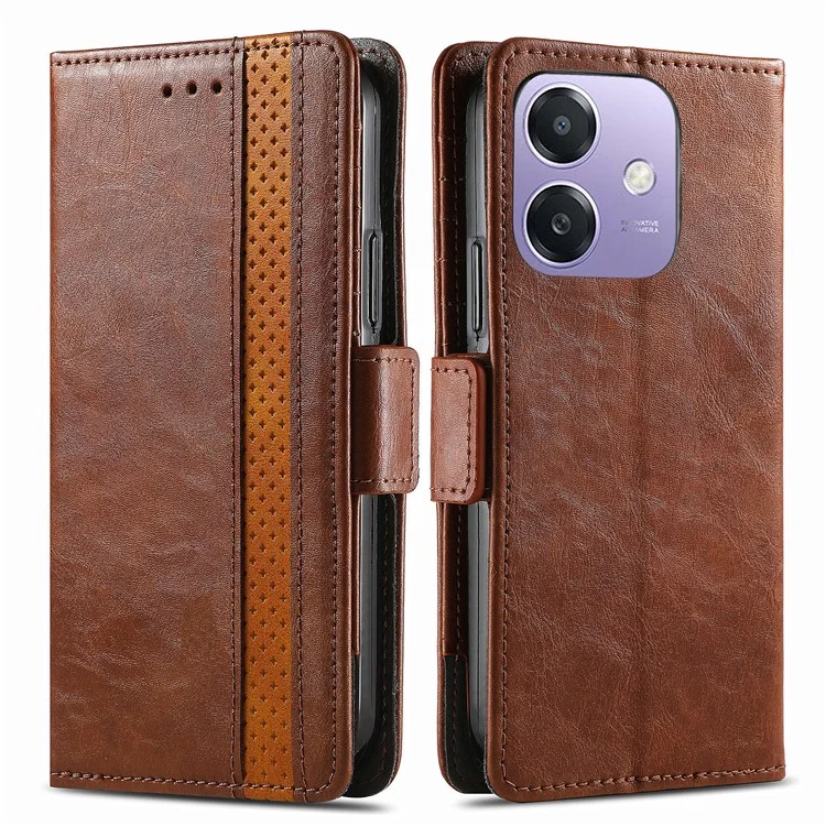 For Oppo A3x 4G / A40 4G / A60 5G Phone Cases CASENEO PU Leather Cover Stand with RFID Blocking Wallet - Black-Cellmalls