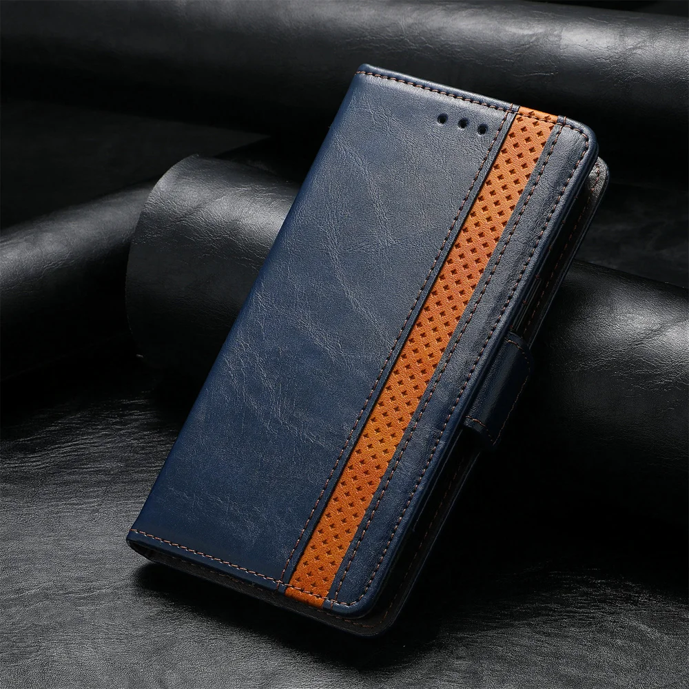 For Oppo Reno13 5G (Global) Phone Cases CASENEO PU Leather Cover Stand with RFID Blocking Wallet - Dark Blue-Cellmalls