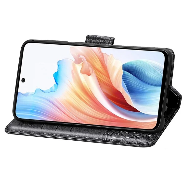 Phone Stand Case for Oppo A79 5G / A2 5G PU Leather Phone Cover - Black-Cellmalls