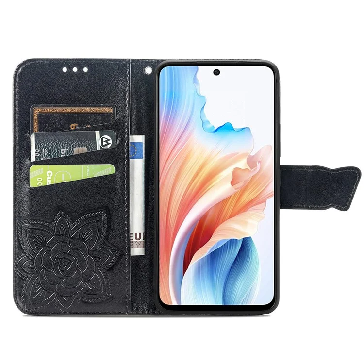 Phone Stand Case for Oppo A79 5G / A2 5G PU Leather Phone Cover - Black-Cellmalls