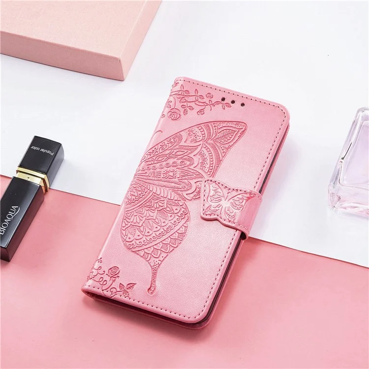 For Oppo A60 4G Case Butterfly Imprinted PU Leather Stand Wrist Strap Purse Phone Cover - Pink-Cellmalls