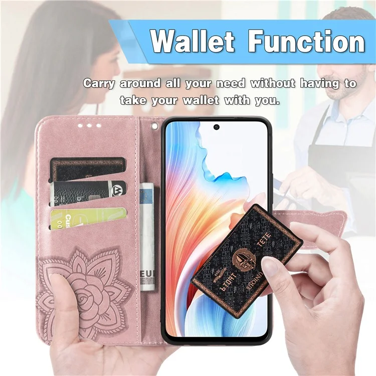 Phone Stand Case for Oppo A79 5G / A2 5G PU Leather Phone Cover - Black-Cellmalls