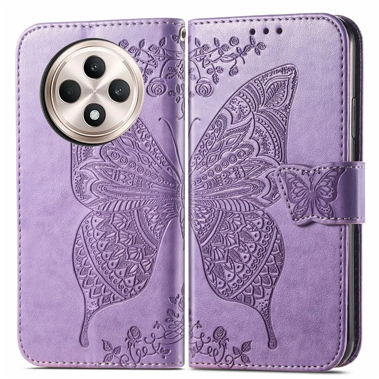 For Oppo F27 5G Case PU Leather Wallet Phone Cover Butterfly Pattern - Pink-Cellmalls