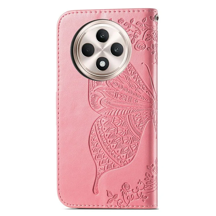 For Oppo F27 5G Case PU Leather Wallet Phone Cover Butterfly Pattern - Pink-Cellmalls